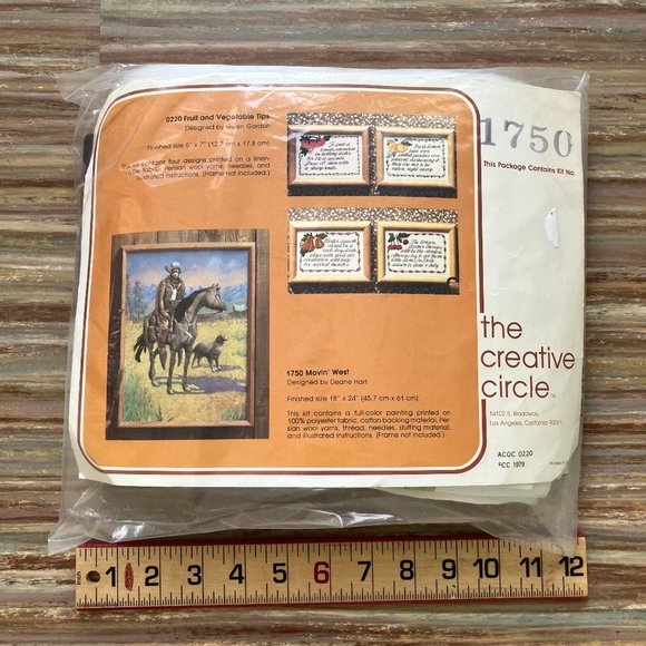 Movin West Horse Creative Circle 1750 Quilting Accent Stitchery Kit Vintage 1979 - Picture 2 of 4